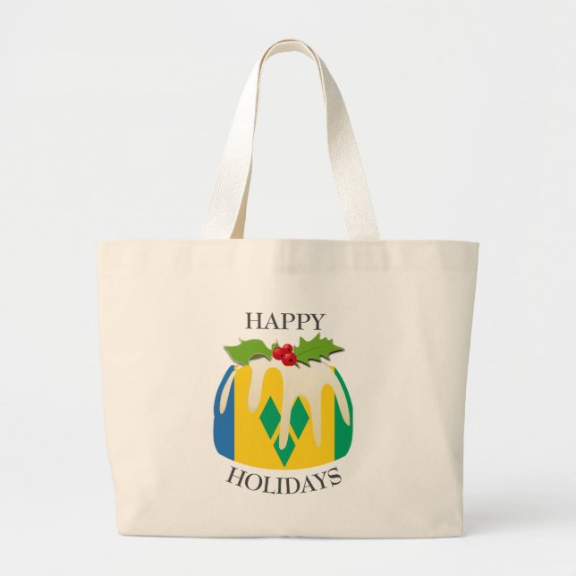 Bolso De Tela Gigante Novedad | Pudding festivo | ST BANDERA VINCENTE (Frente)