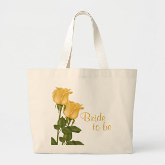 Bolso De Tela Gigante Novia a ser rosas amarillos