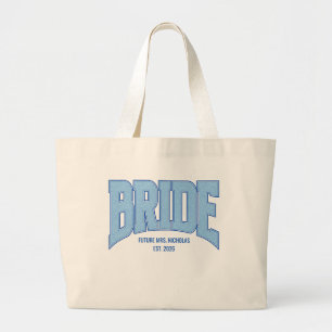 Bolso De Tela Gigante NOVIA Brillo Falso Varsity Compromiso Nupcial
