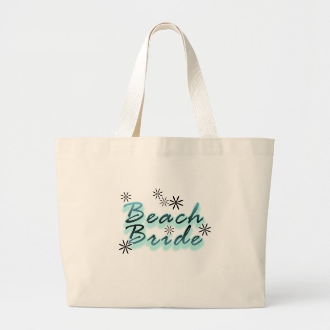 Bolso De Tela Gigante Novia verde azulada/negra de la playa (Frente)