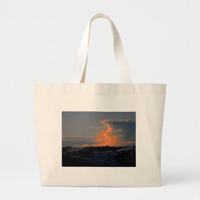 Bolso De Tela Gigante Nube de nieve sobre Newtown, Powys (Frente)