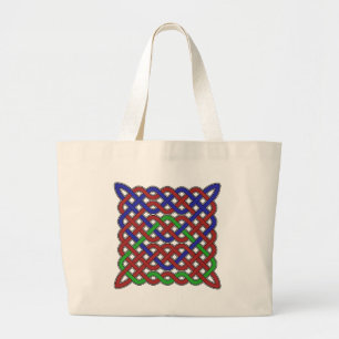 Bolso De Tela Gigante Nudos celtas azules, verdes y rojas