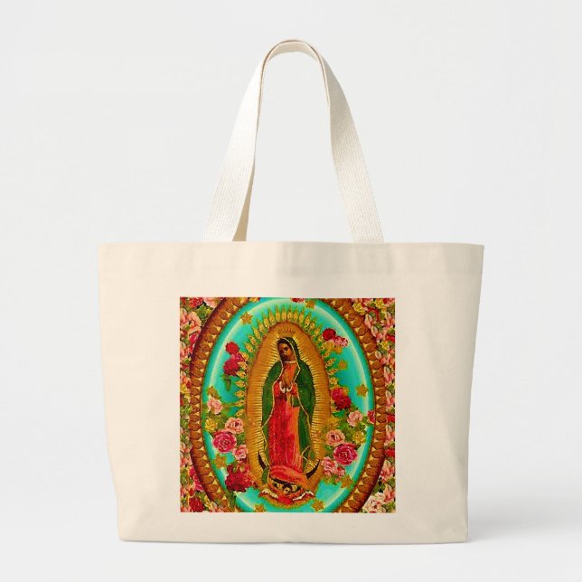 Bolso De Tela Gigante Nuestra Señora Guadalupe Santa Virgen María (Frente)