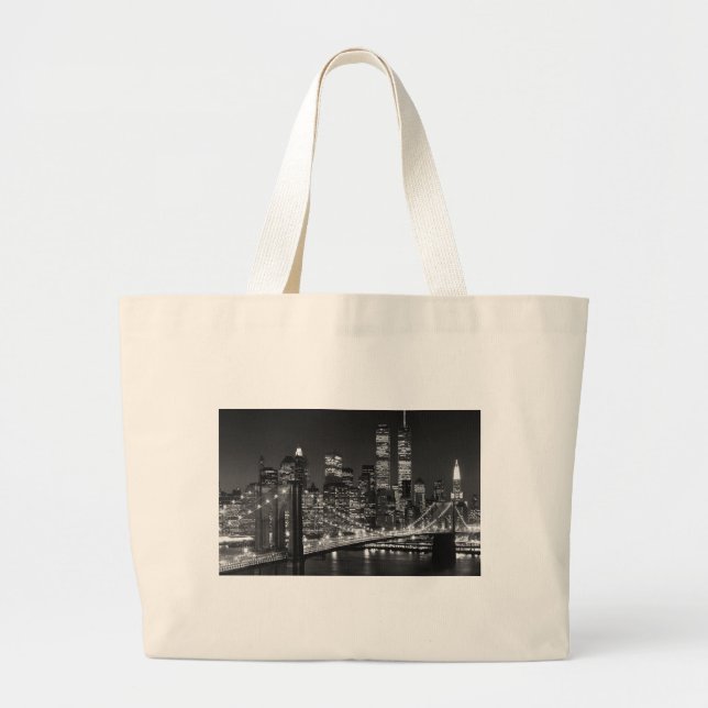 Bolso De Tela Gigante Nueva York en blanco y negro (Frente)
