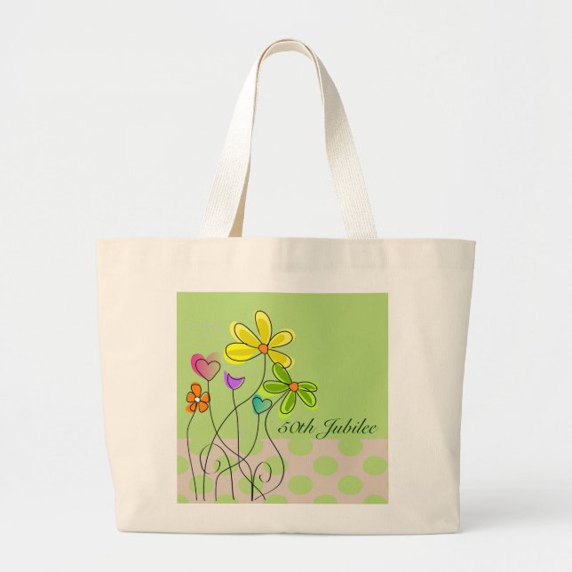 Bolso De Tela Gigante Nuns Golden 50th Jubilee Spring Floral (Frente)