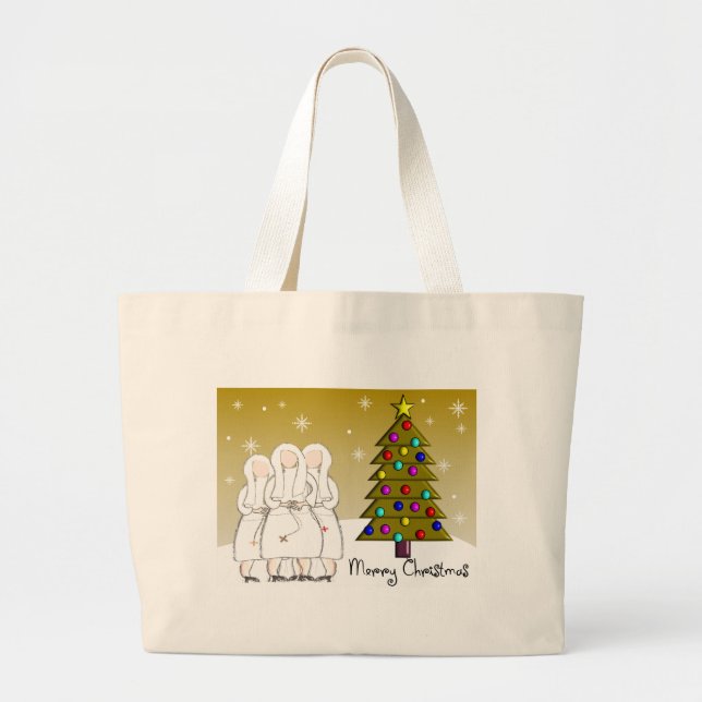 Bolso De Tela Gigante Nuns Navidades Tarjetas y Regalos - Diseño artísti (Frente)