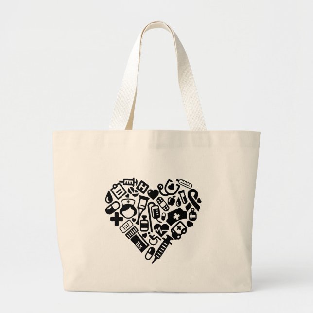 Bolso De Tela Gigante Nurse HEART (Frente)