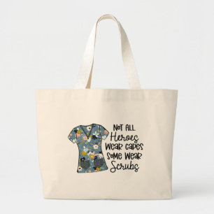 Bolso De Tela Gigante Nurse Modern Typography Superhero Scrubs Saying