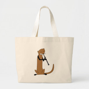 Bolso De Tela Gigante Nutria que juega el Clarinet