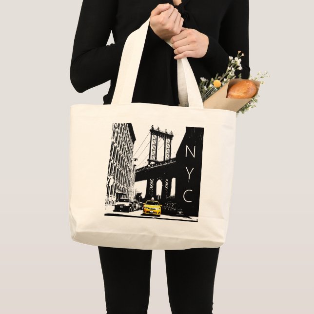 Bolso De Tela Gigante Nyc Brooklyn Yellow Taxi Nyc New York City (Anverso (producto))