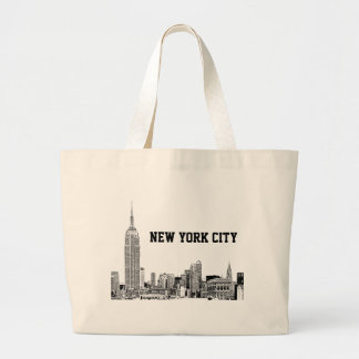 Bolso De Tela Gigante NYC Skyline Etched 01