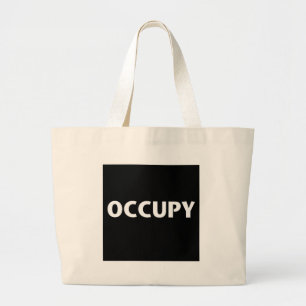 Bolso De Tela Gigante Occupy (blanco sobre negro)