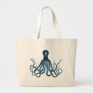Bolso De Tela Gigante Octopus kraken playa marina costera océano