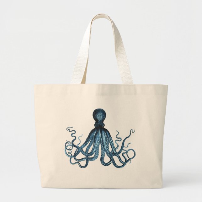 Bolso De Tela Gigante Octopus kraken playa marina costera océano (Frente)