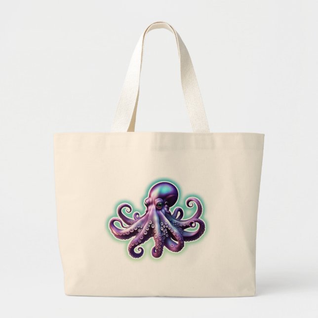 Bolso De Tela Gigante Octopus púrpura (Frente)