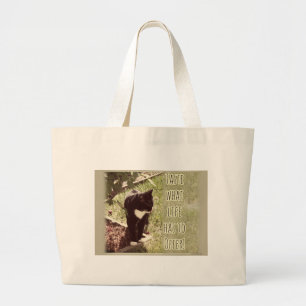 Bolso De Tela Gigante Oferta de la Vida de Gusto Motivadora Foto de Gato