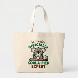 Bolso De Tela Gigante Officially Koala-fied Expert Funny Coffee Pun