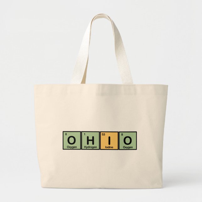Bolso De Tela Gigante Ohio hizo de elementos (Frente)
