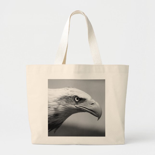 Bolso De Tela Gigante Ojo de águila blanca y negra (Frente)