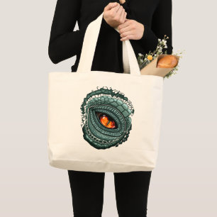 Bolso De Tela Gigante Ojo de depredador reptil primitivo