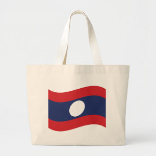 Bolso De Tela Gigante Ola de la bandera de Laos