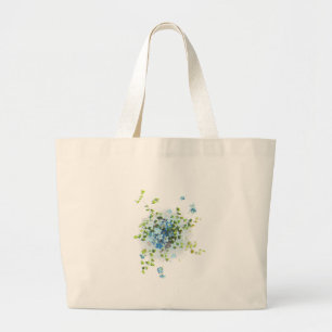 Bolso De Tela Gigante Olvidar-Me-Nots de color azul