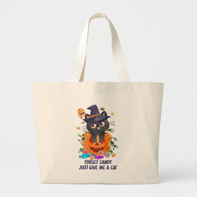 Bolso De Tela Gigante Olvídate De Candy, Dame Un Gato (Frente)