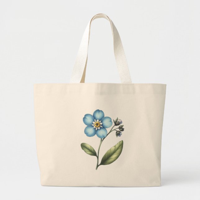 Bolso De Tela Gigante Olvídenme de no flor (Frente)