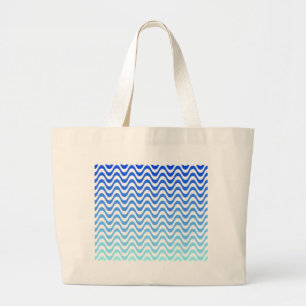 Bolso De Tela Gigante Ondas azules degradadas
