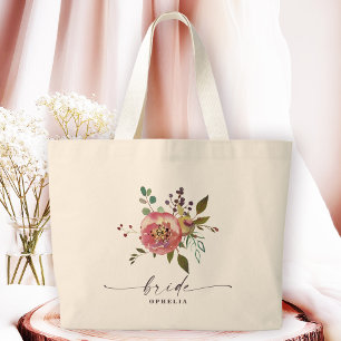 Bolso De Tela Gigante Ophelia Cottagecore Flor de Novia Polvo de Rosa