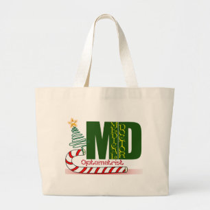 BOLSO DE TELA GIGANTE OPTOMETRY MERRY CHRISTMAS MÉDICA DE OJOS