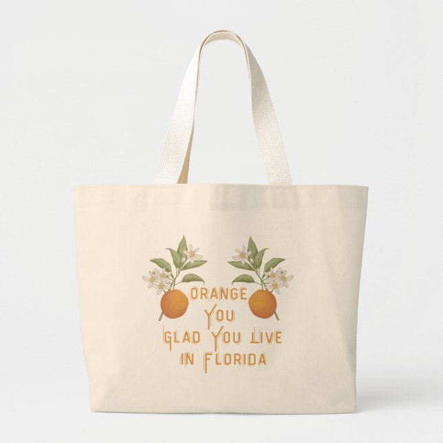 Bolso De Tela Gigante Orange You Glad Tote (Frente)