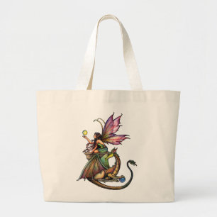Bolso De Tela Gigante Orbes de Dragón Hada y Dragón por Molly Harrison