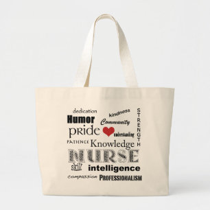 Bolso De Tela Gigante Orgullo-Cualidades de la enfermera+corazón rojo