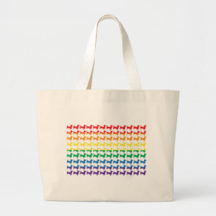 Bolso De Tela Gigante Orgullo gay Arcoiris Dachshunds