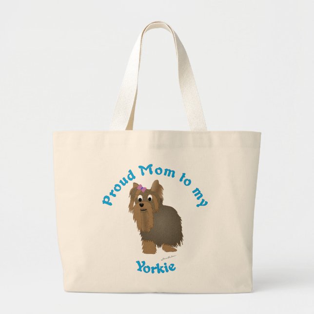 Bolso De Tela Gigante Orgullosa mamá de mi Yorkie (Frente)