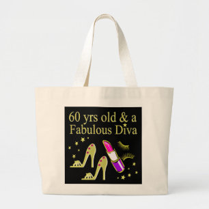 BOLSO DE TELA GIGANTE ORO DE 60 AÑOS Y UNA FABULOSA DIVA
