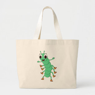 Bolso De Tela Gigante oruga verde