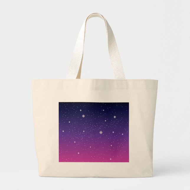 Bolso De Tela Gigante Oscuro Purple Starry Night Sky (Frente)