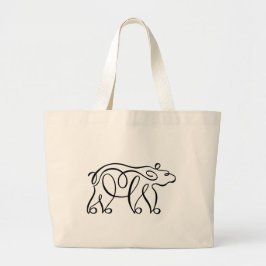 Bolso De Tela Gigante Oso caligráfico de penwork