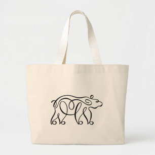 Bolso De Tela Gigante Oso caligráfico de penwork