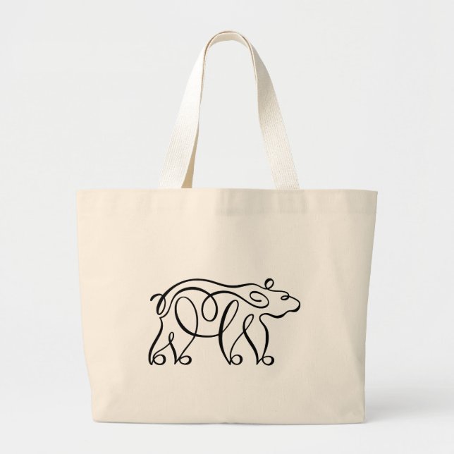 Bolso De Tela Gigante Oso caligráfico de penwork (Frente)