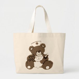 Bolso De Tela Gigante Oso de enfermera marrón
