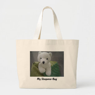 Bolso De Tela Gigante Oso de peluche blanco