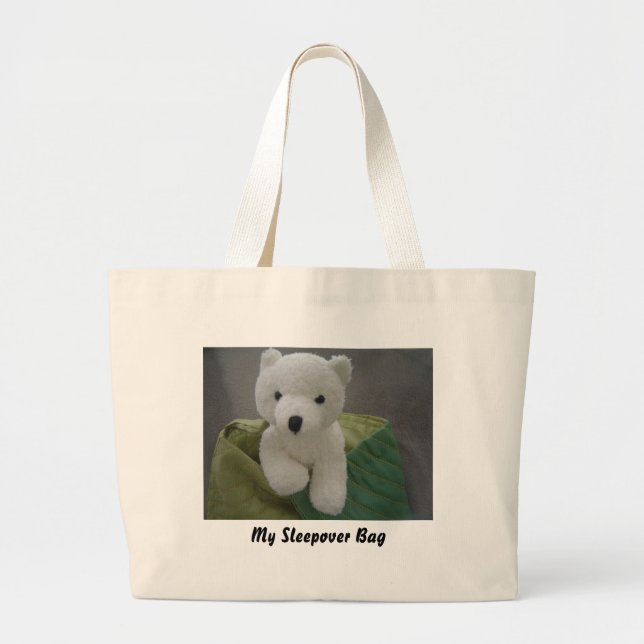 Bolso De Tela Gigante Oso De Teddy Blanco (Frente)