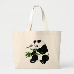 Bolso De Tela Gigante Oso Panda Gigante Come Nombre de Bambú