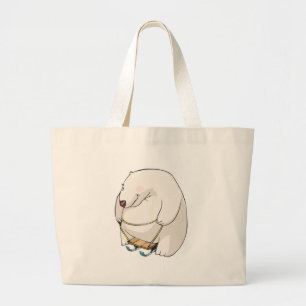 Bolso De Tela Gigante oso polar de manga divertida