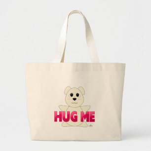 Bolso De Tela Gigante Oso Polar Hugable Rosa Me Abraza