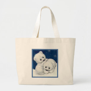 Bolso De Tela Gigante Oso polar lindo Cubs