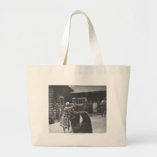Bolso De Tela Gigante Osos de alimentación de la mujer